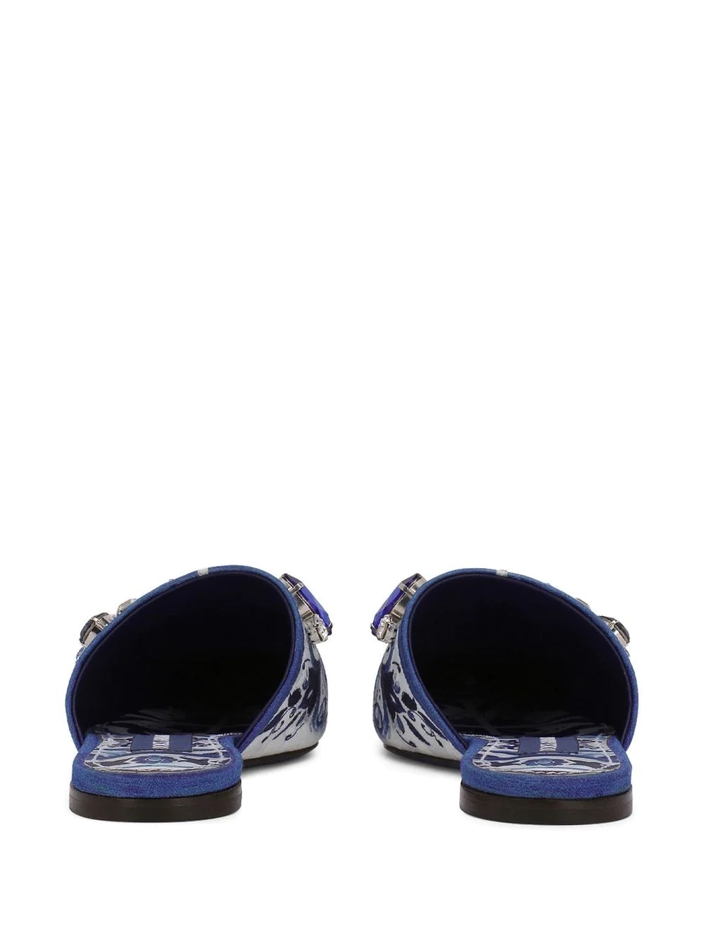 embellished jacquard slippers - 3
