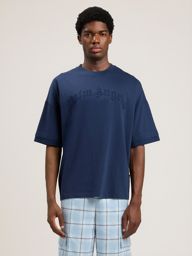 Curved Logo Loose Double T-Shirt 3
