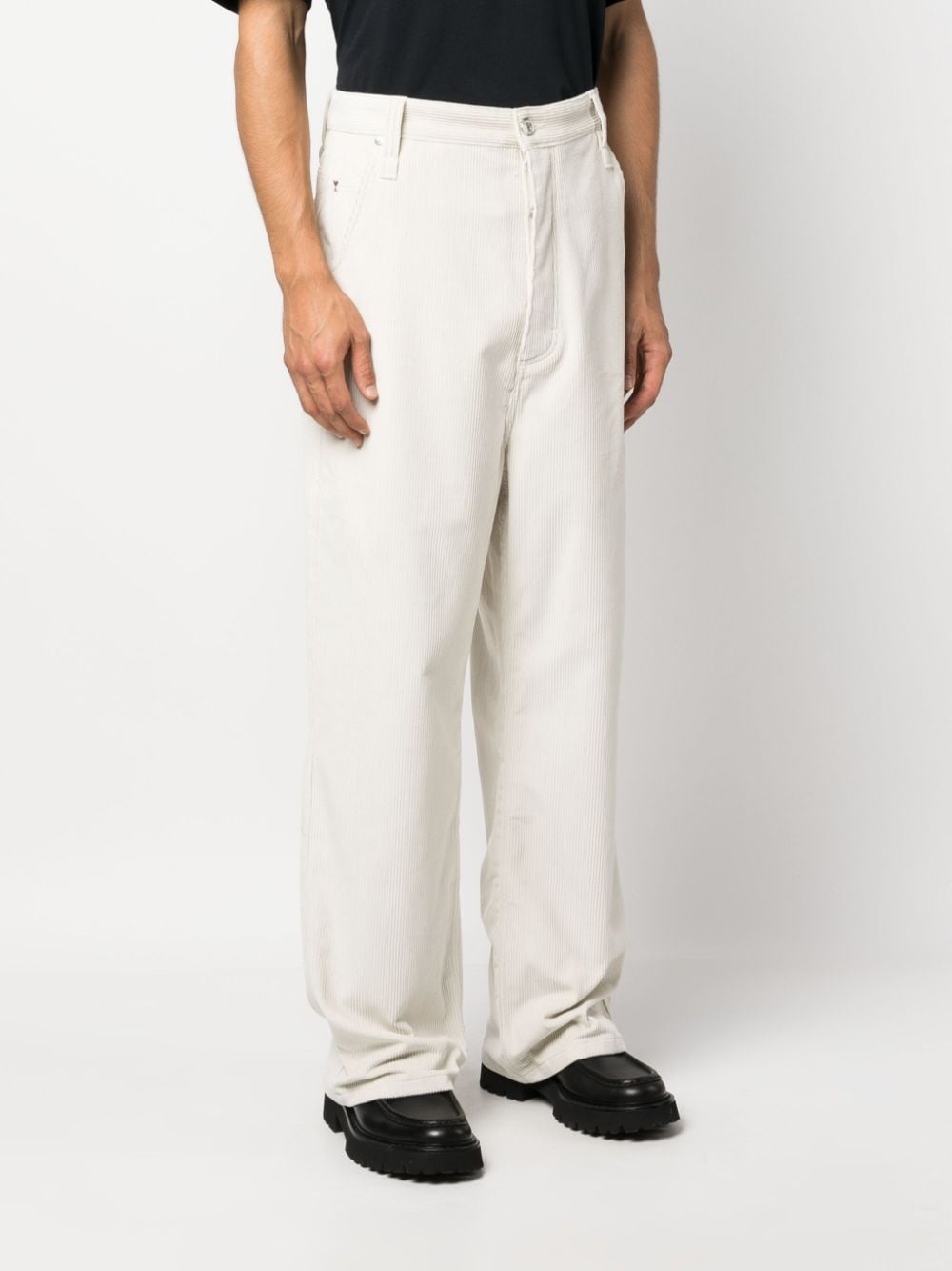 corduroy straight trousers - 4