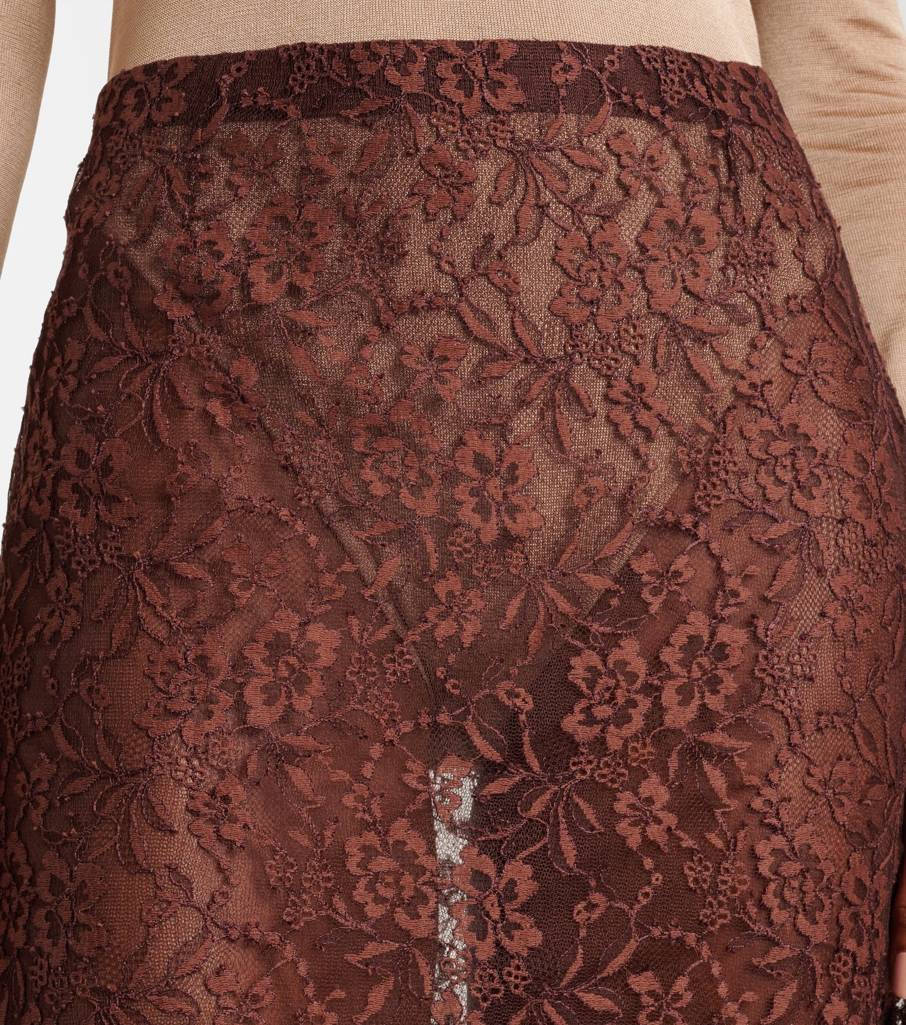 Floral lace pencil skirt - 4