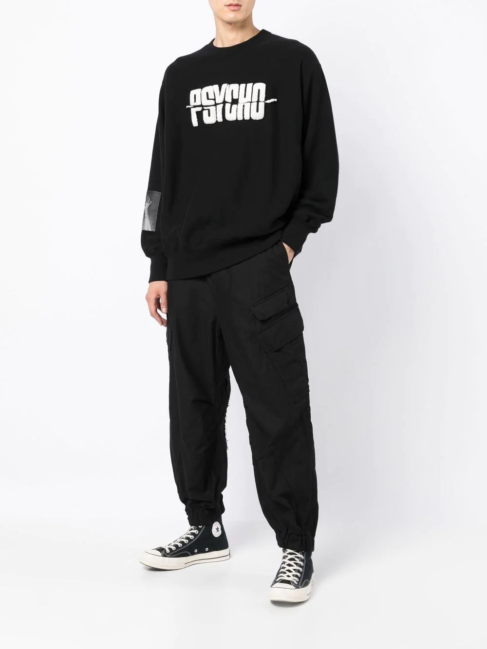 x Psycho appliqué crew-neck sweatshirt - 2