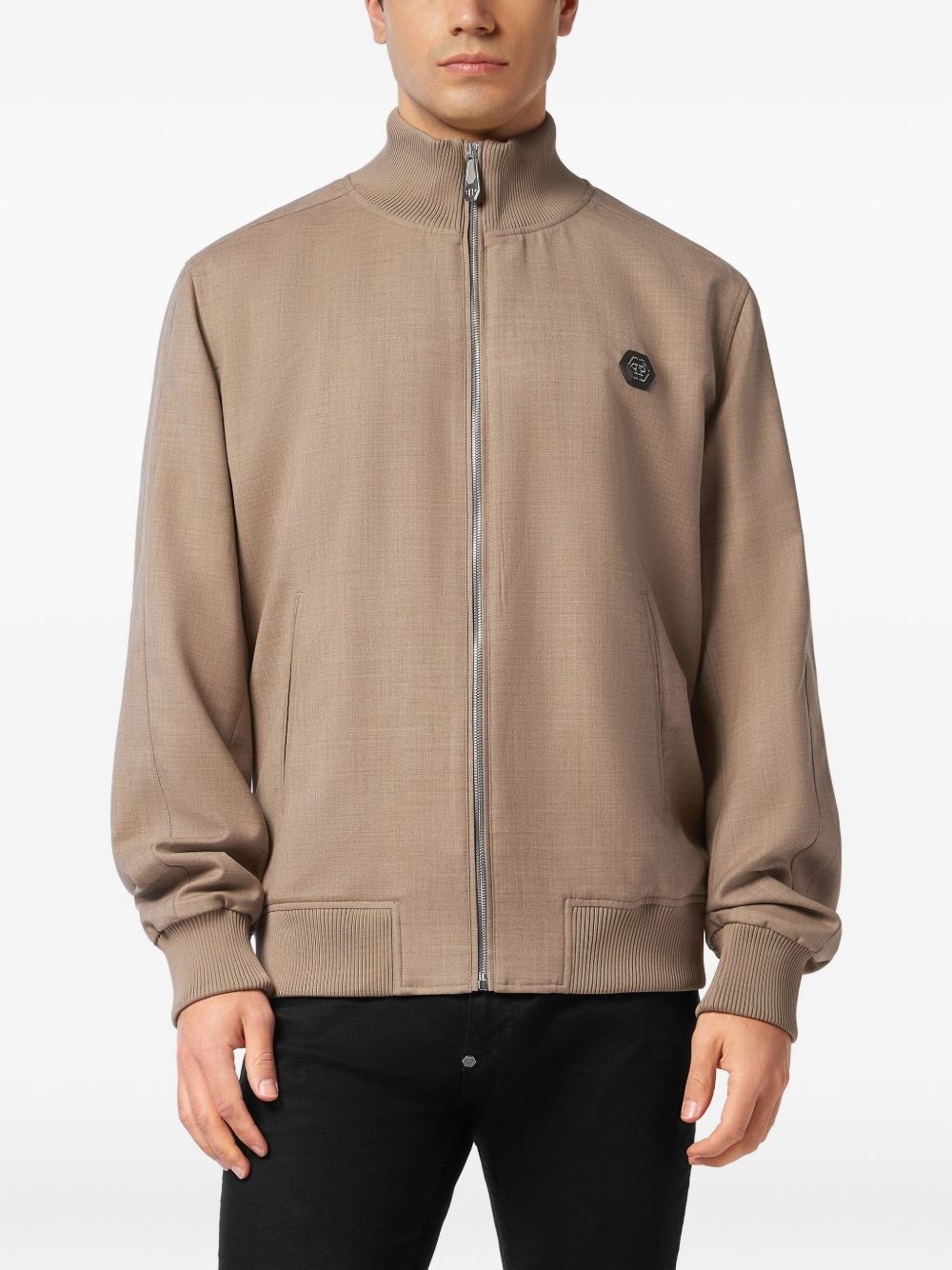 logo-patch jacket - 3