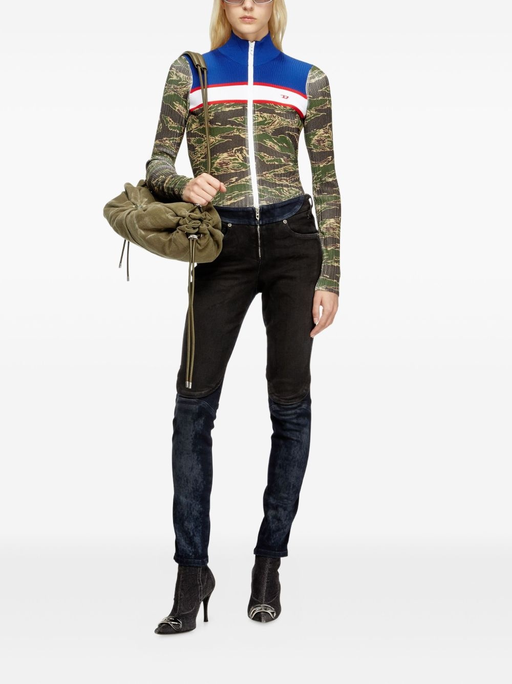 tiger-print ribbed sweater - 2