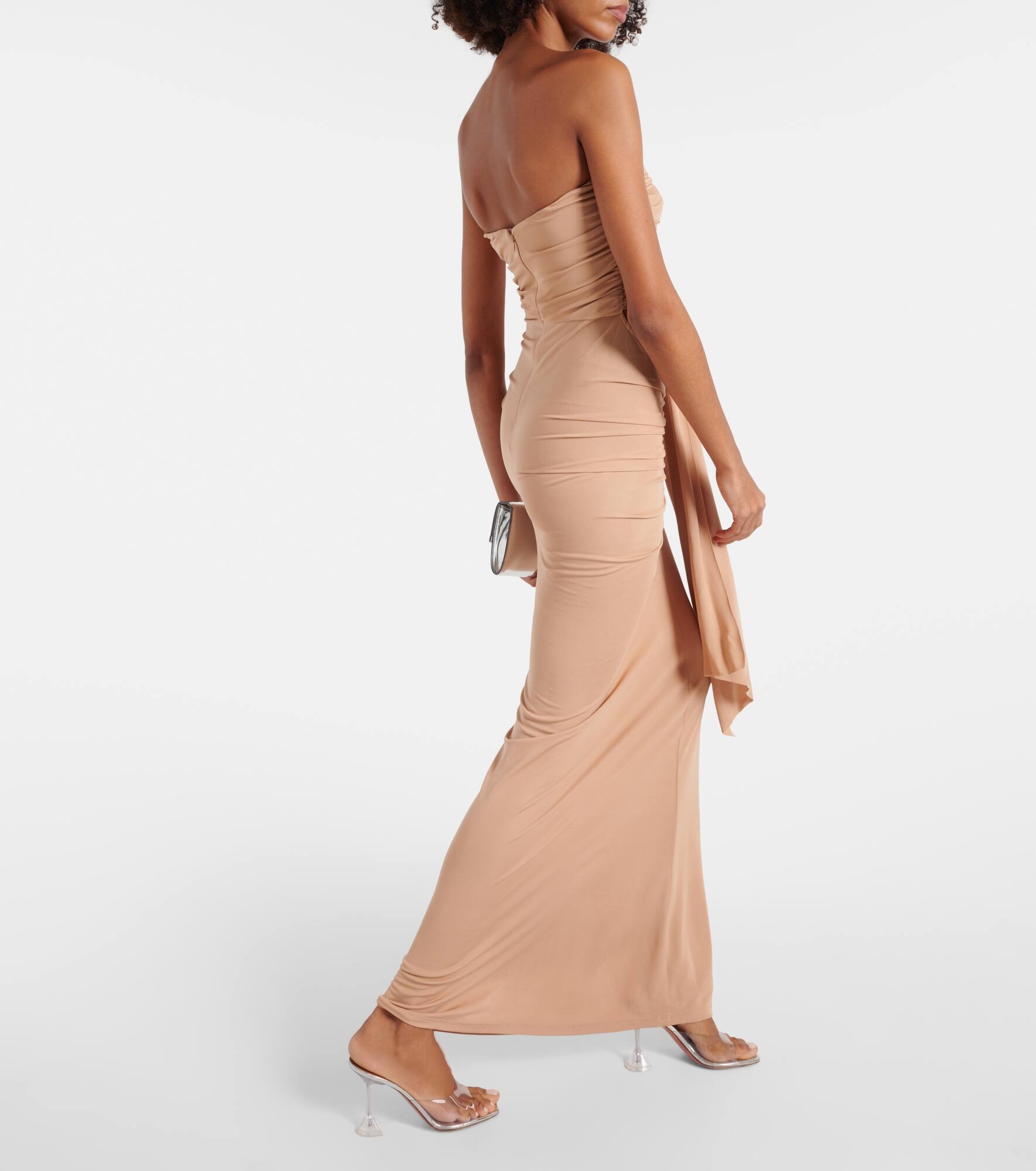 Ring-detail ruched cutout maxi dress - 3