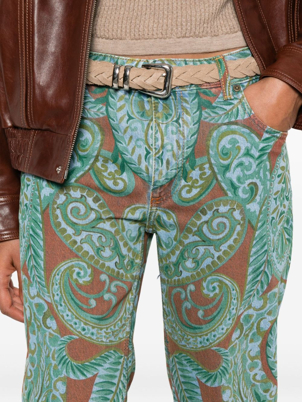 paisley-print straight-leg jeans - 5