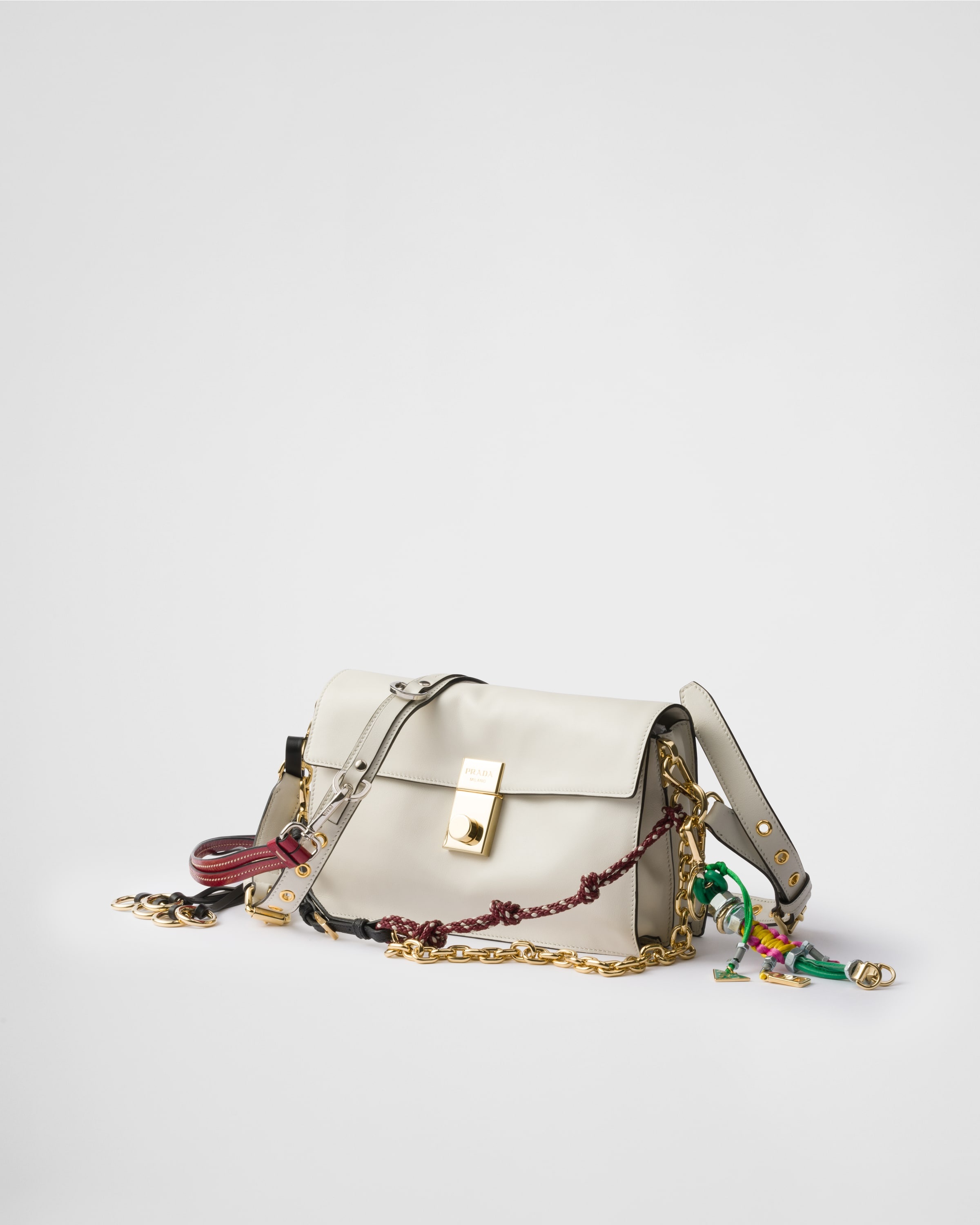 Prada Soft Sound small leather shoulder bag with charms - 3