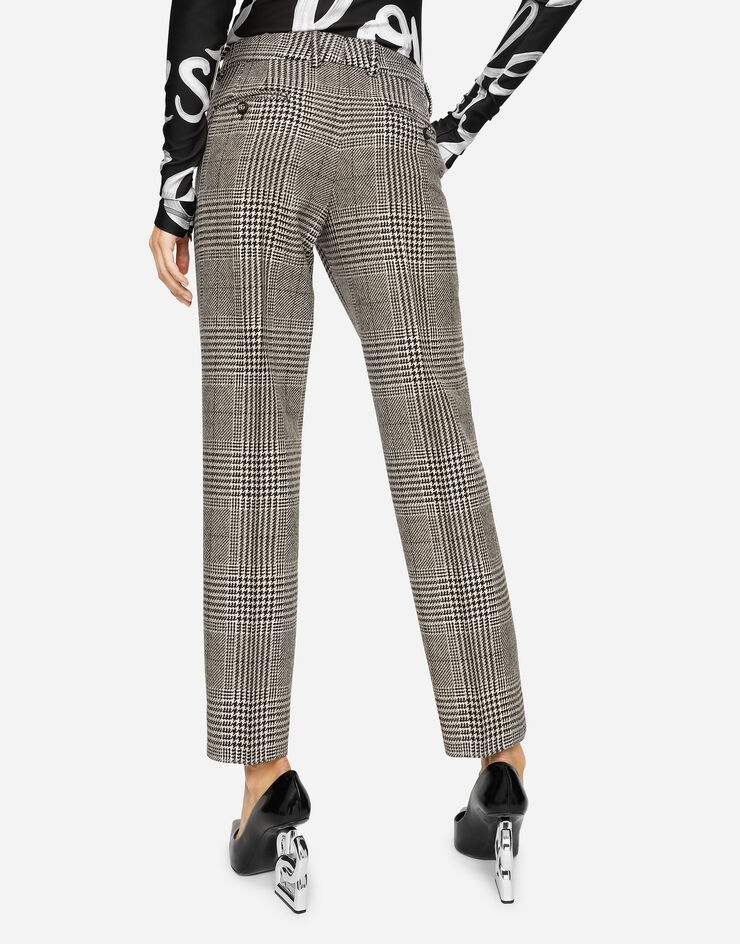 Low-rise glen plaid pants - 4
