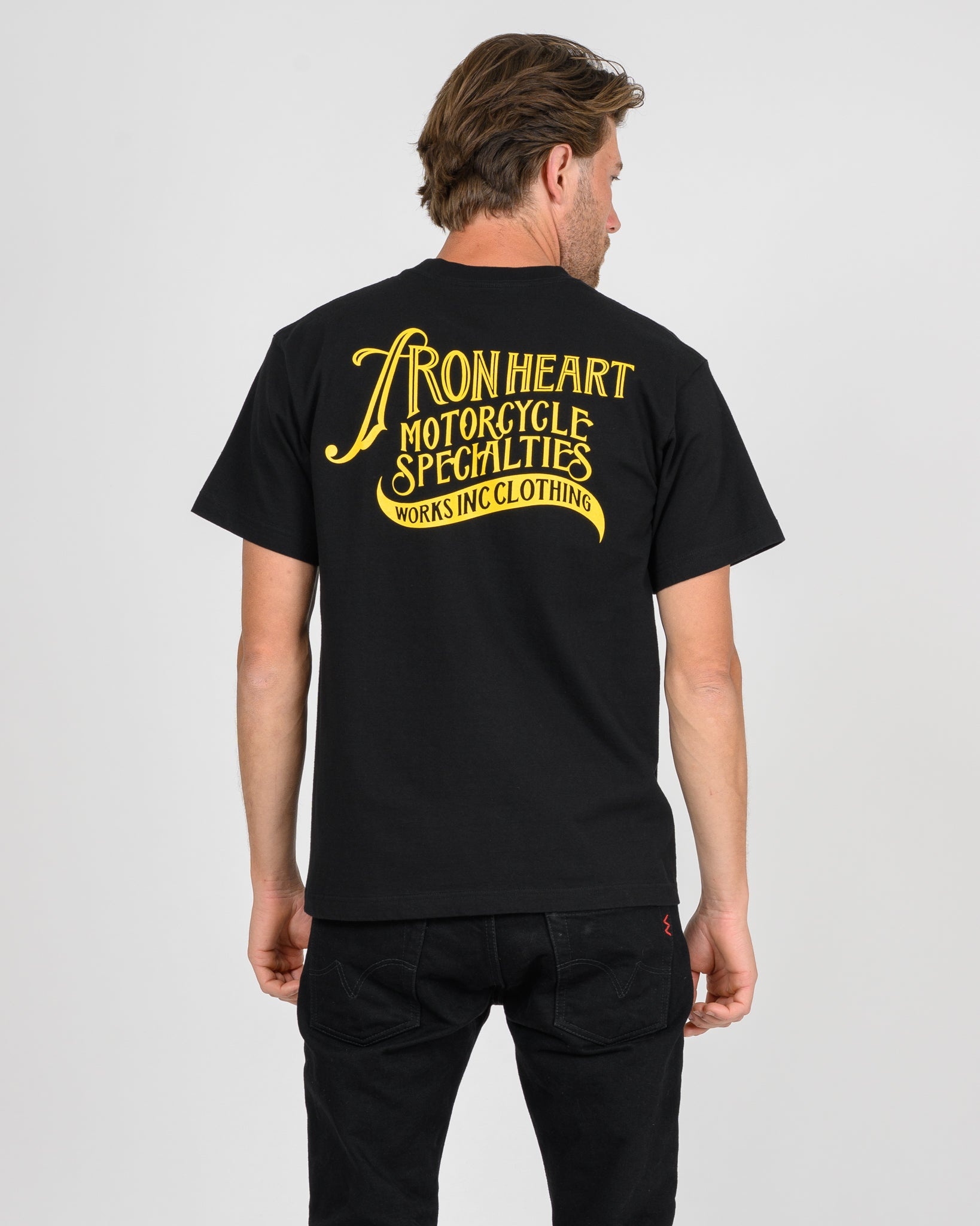 7.5OZ PRINTED LOOPWHEEL CREW NECK T-SHIRT - BLACK - 2