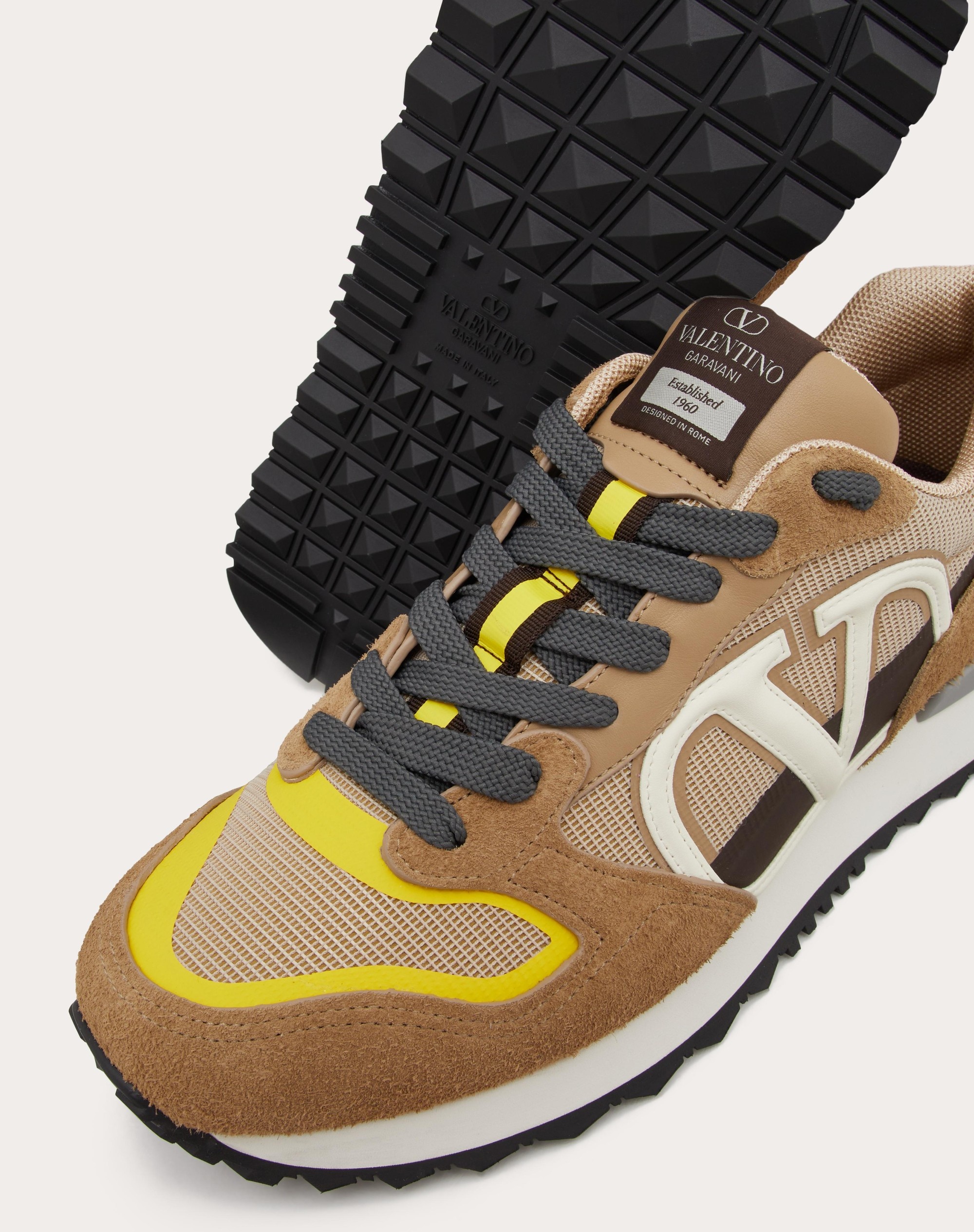 VLOGO PACE LOW-TOP SNEAKER IN SPLIT LEATHER, FABRIC AND CALF LEATHER - 5