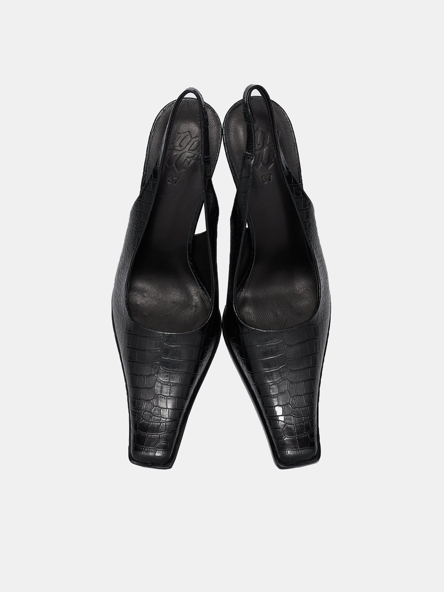 Croc Slingback Heels - 7