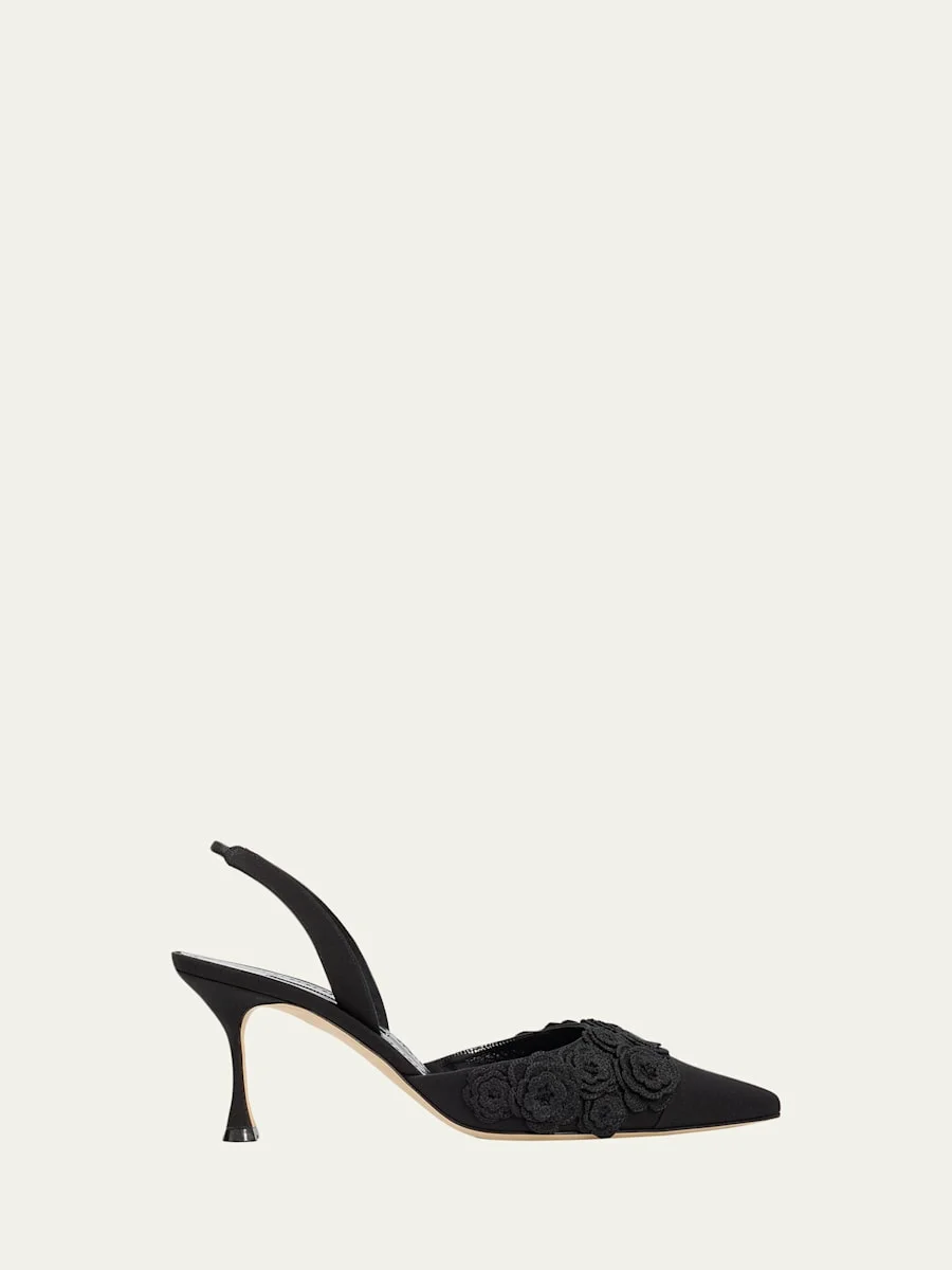 70mm Svemutasli Gala Floral Slingback Pumps - 1