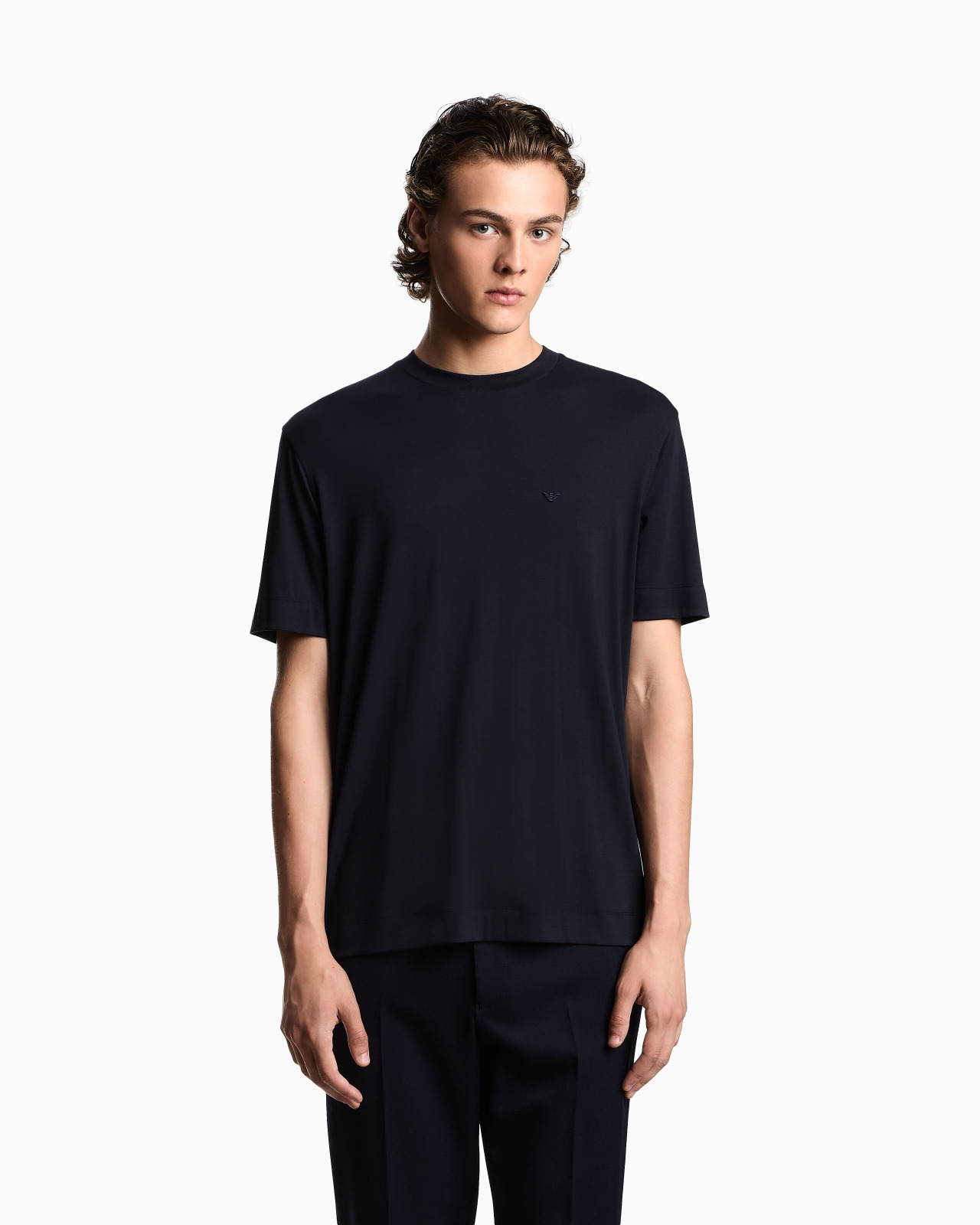 MODAL JERSEY T-SHIRT WITH MICRO EAGLE EMBROIDERY - 4
