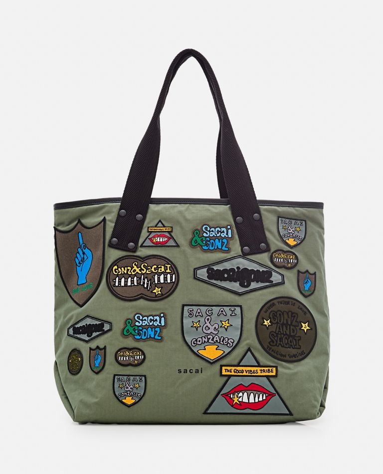 SACAI X MARC GONZALES LARGE PATCH TOTE BAG - 1