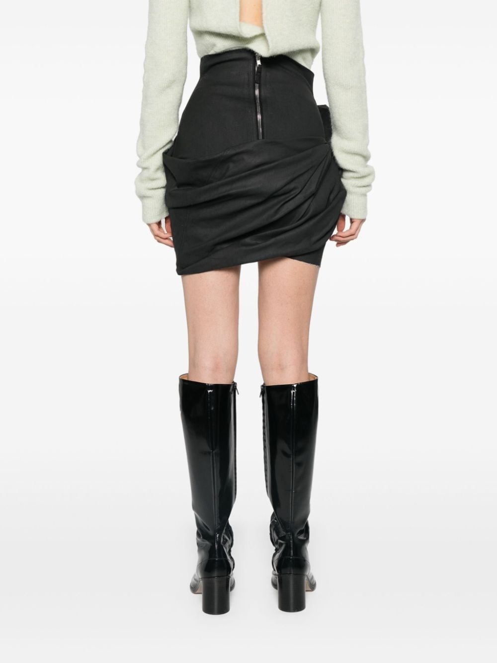 draped mini skirt - 4