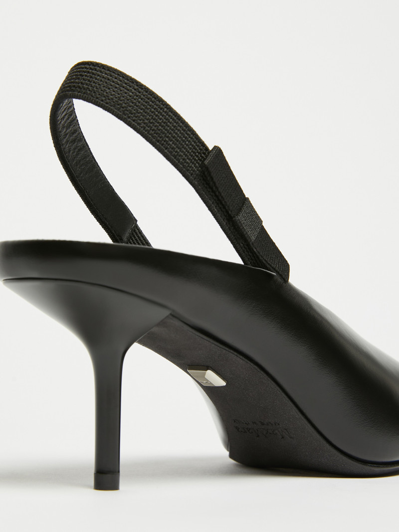 BOWSLINGY Leather slingback mules with bow 5