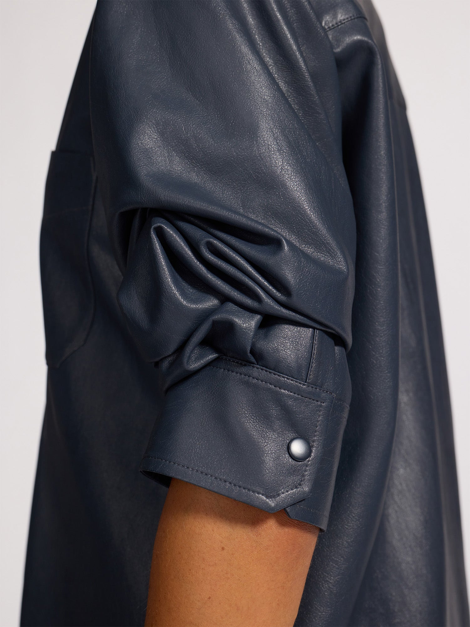 The Pia Vegan Leather Shirt - 6