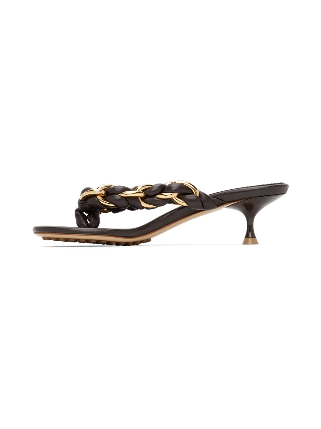 Brown Chain Dot Sandals - 3