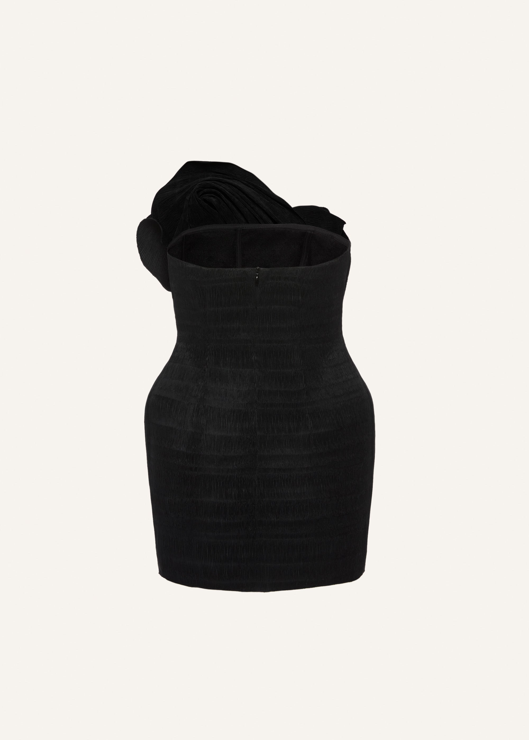 Strapless ruched midi dress in black - 2