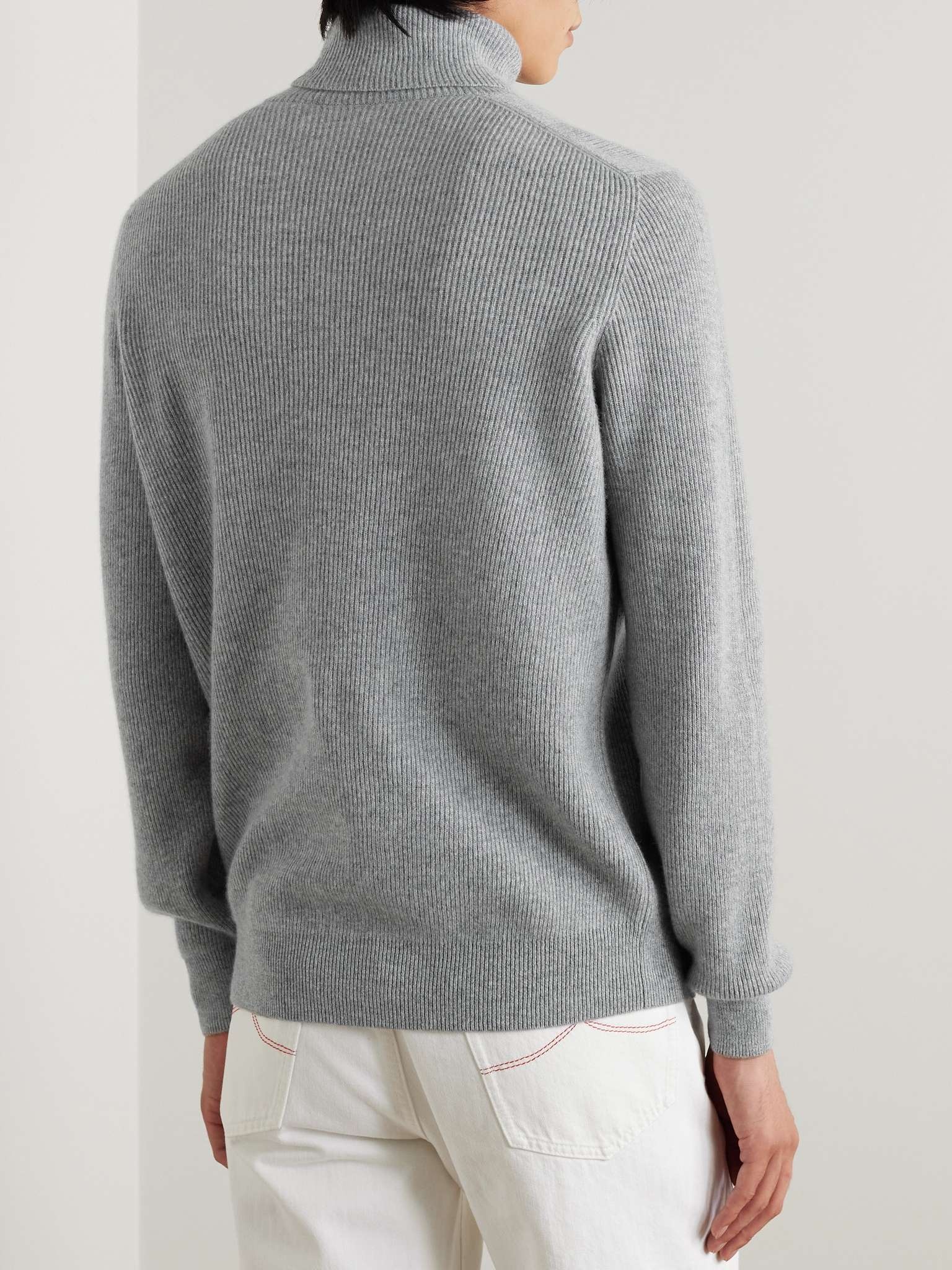 Ribbed Cashmere Rollneck Sweater - 4