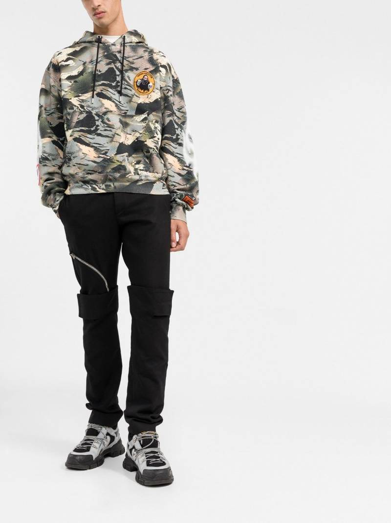 Heron Preston camouflage-print hoodie outlook
