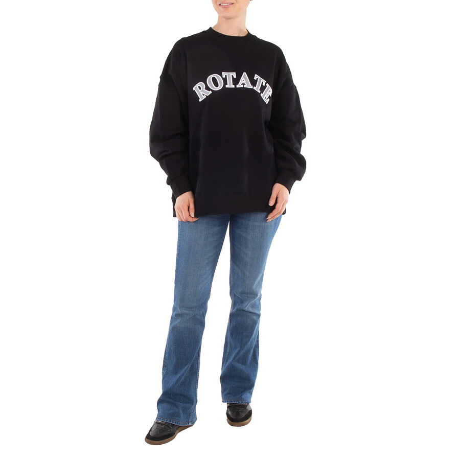 Rotate Ladies Black Crewneck Logo Sweatshirt - 2
