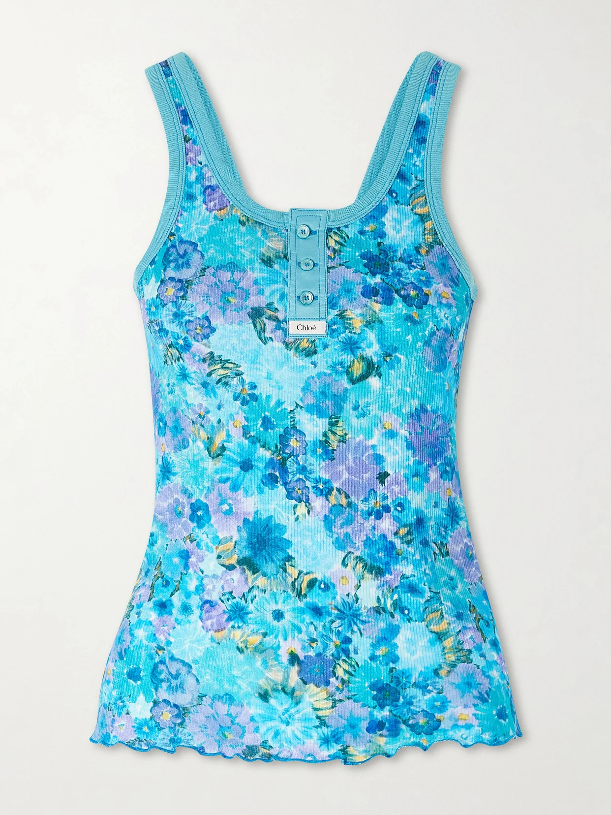 Floral-print Stretch-cotton Tank - 1