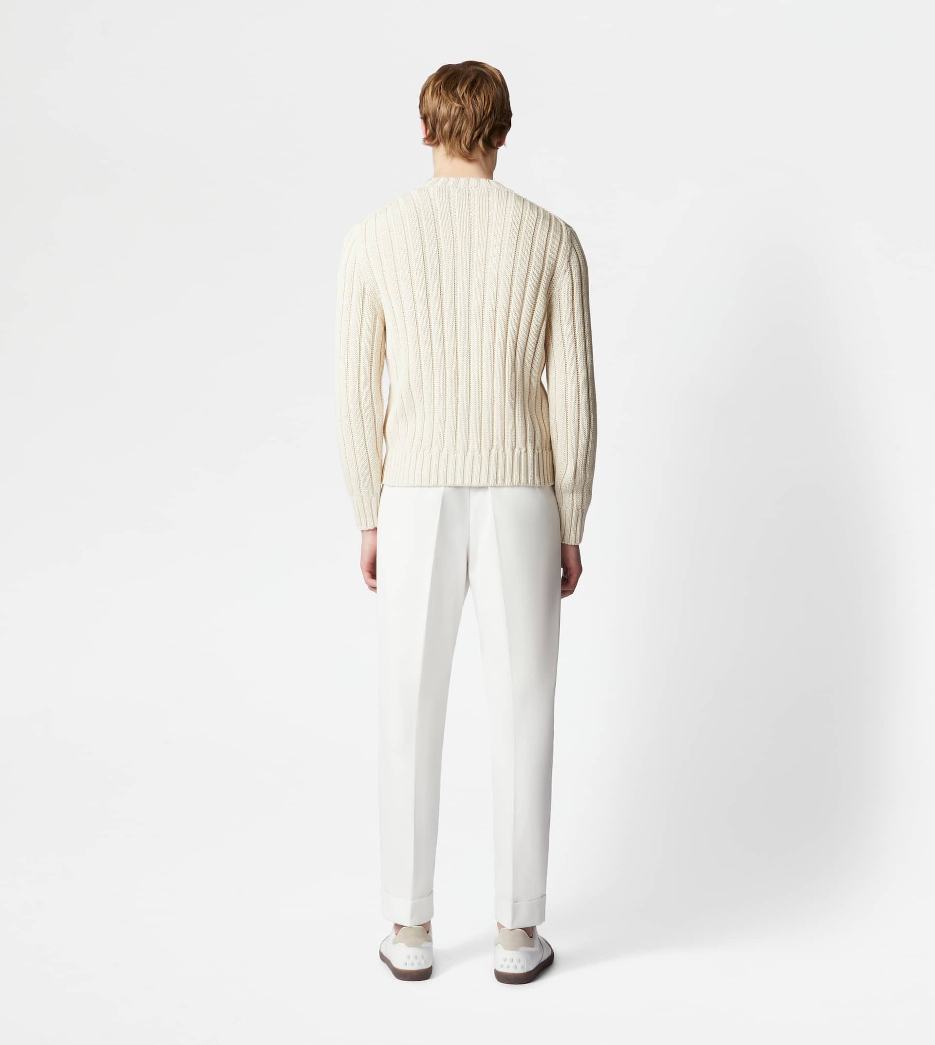 ROUND-NECK PULLOVER - WHITE - 3