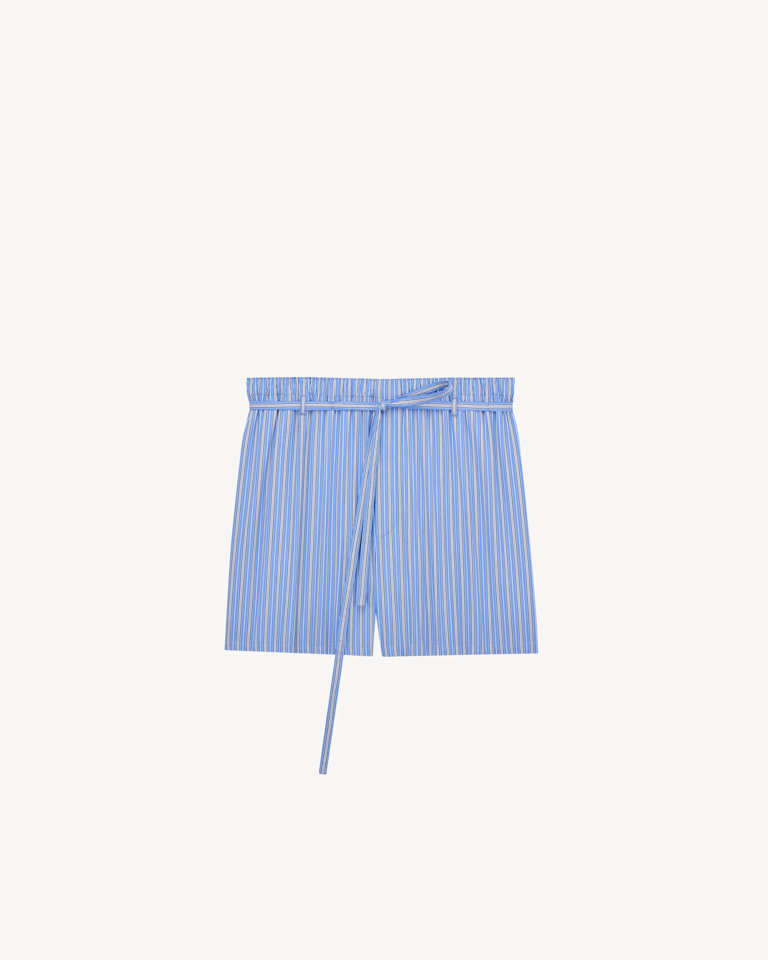 LOUNGE SHORTS IN STRIPED COTTON POPLIN - 1
