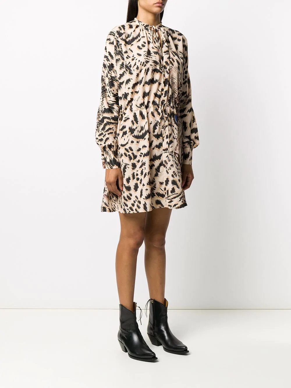 tiger print mini dress - 3