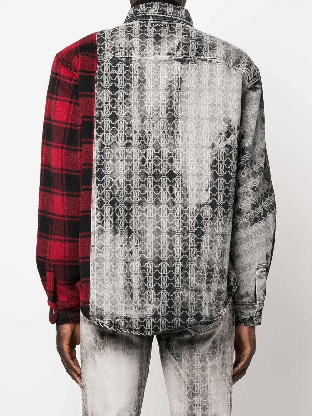 long-sleeved patchwork shirt - 4