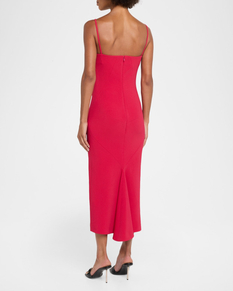 Sliced Square-Neck Sleeveless Midi Dress 3