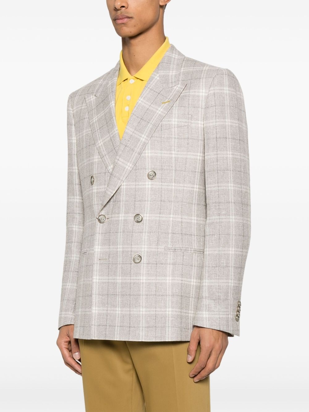 checked blazer - 3