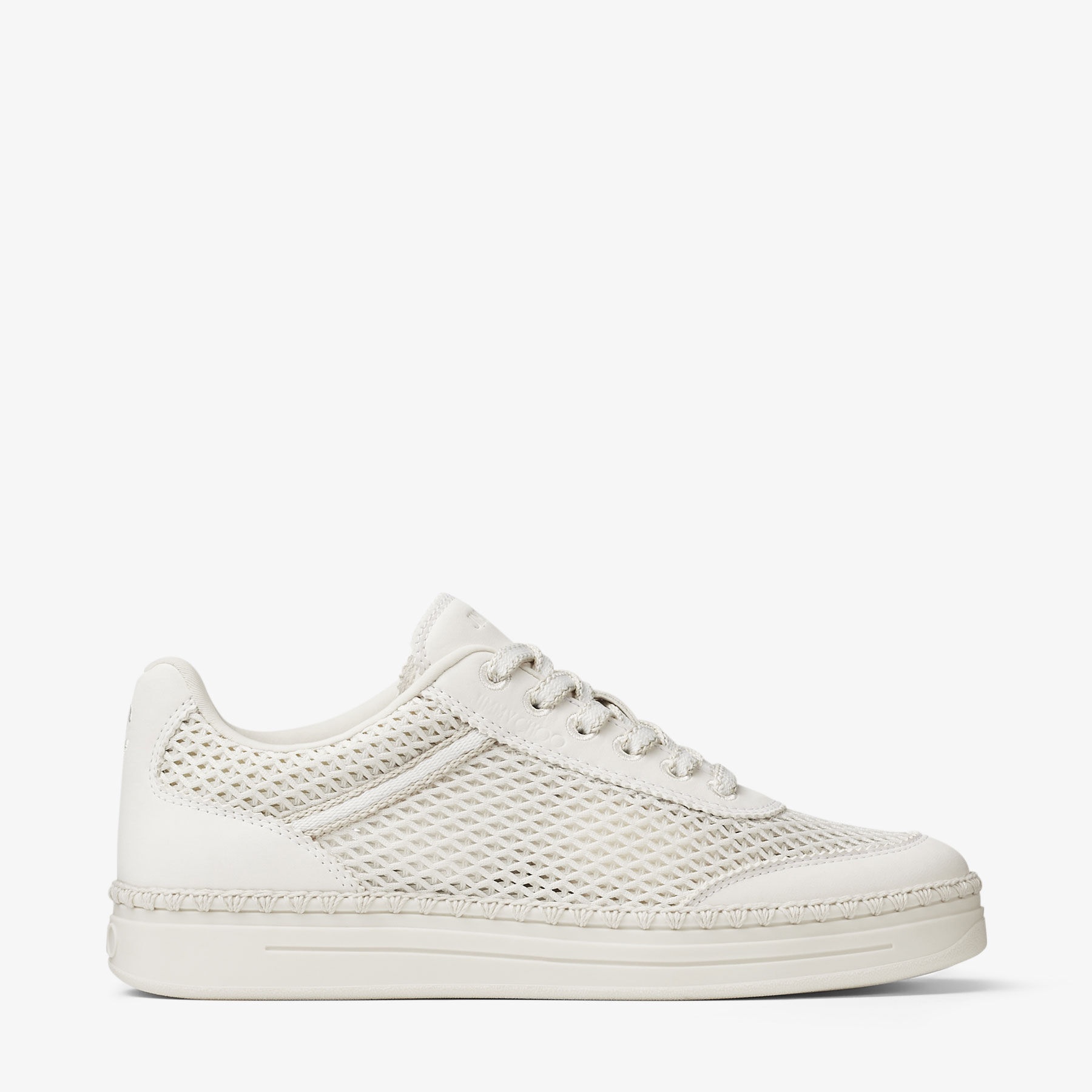 JIMMY CHOO Rimini/F Latte Mesh Trainers | REVERSIBLE