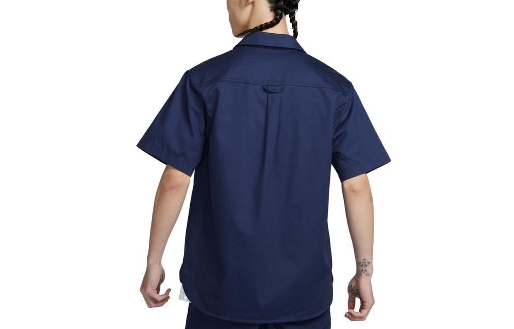 Nike SB Short-sleeve Woven Skate Button Down 'Blue' DV9076-410 - 4