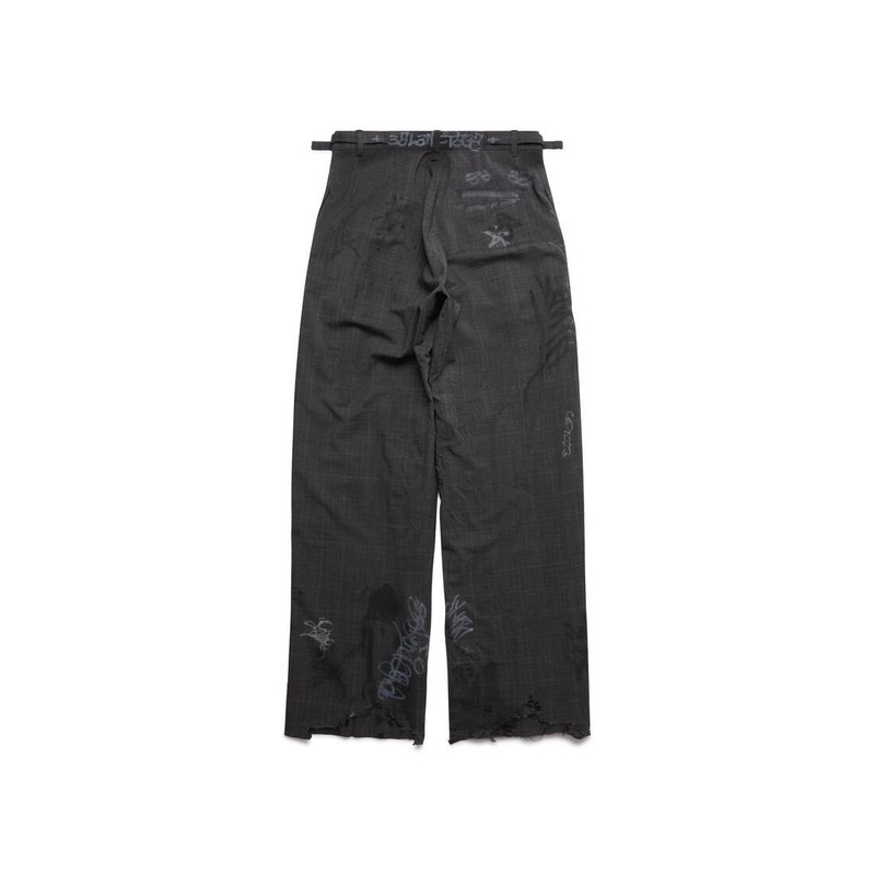 BALENCIAGA Graffiti Skater Tailored Pants in Grey outlook