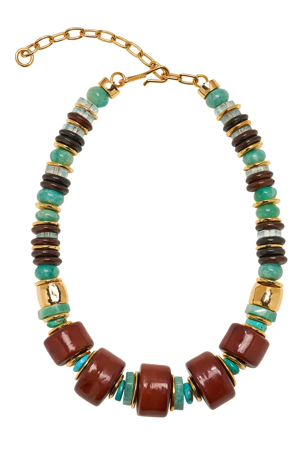 Granada Porcelain Turquoise Beaded Necklace - 1