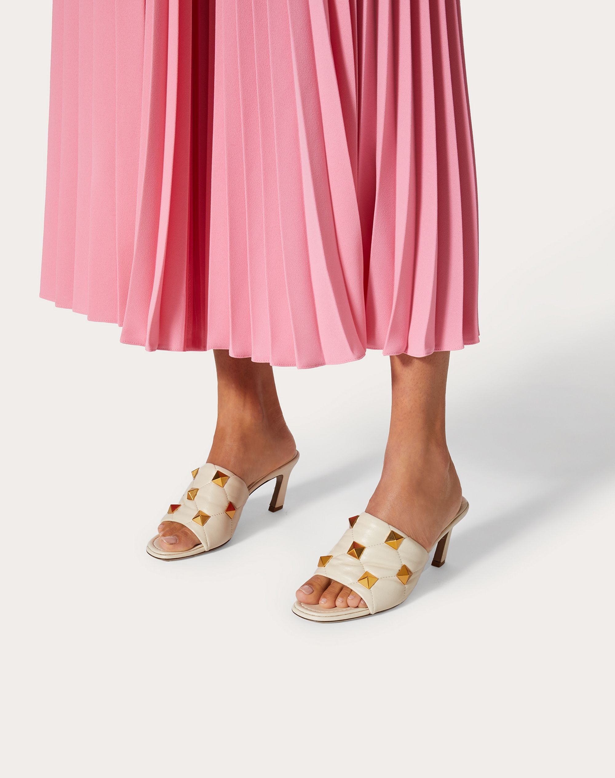 ROMAN STUD SLIDE SANDAL IN QUILTED NAPPA 65 MM - 6