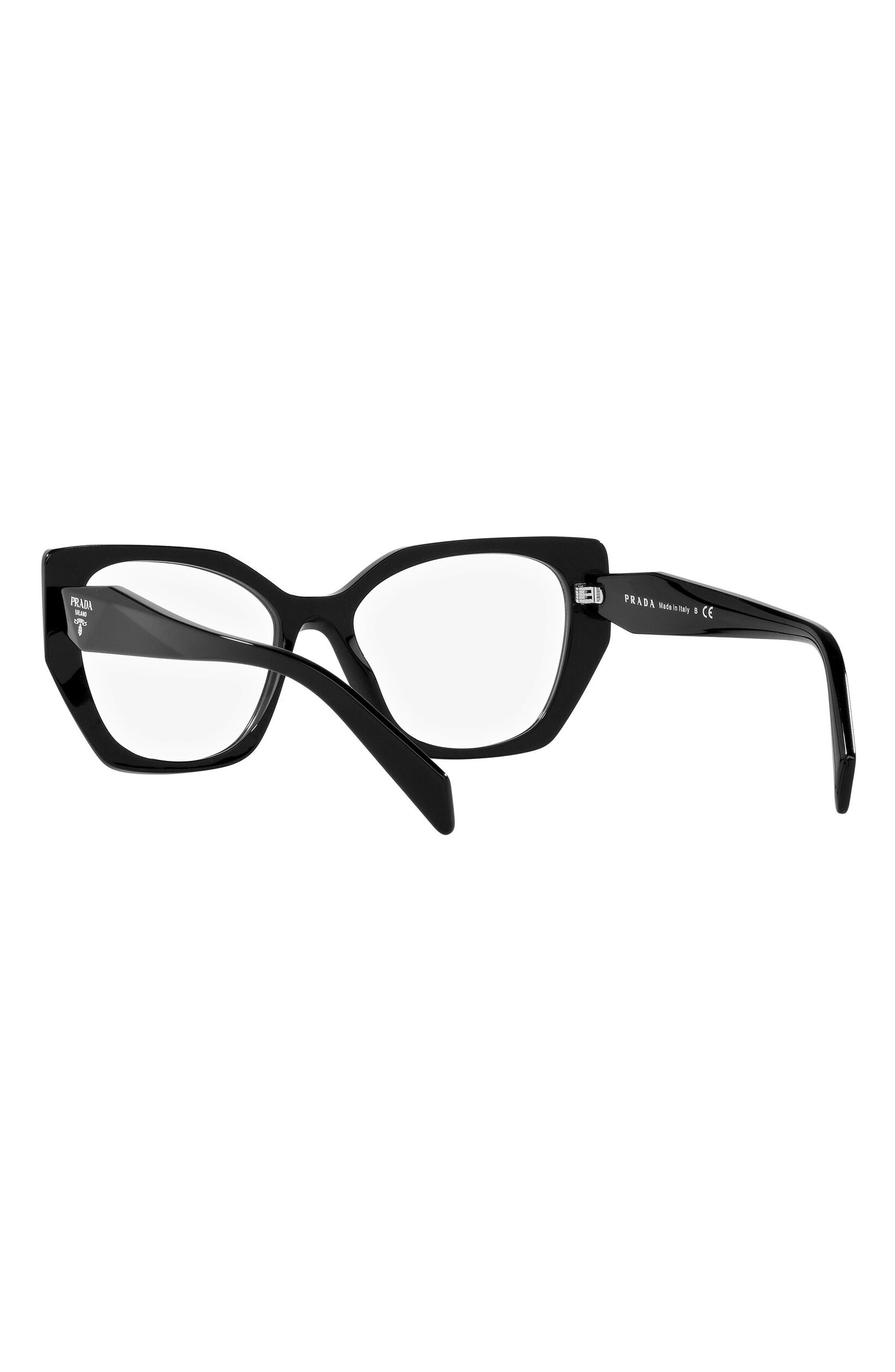 Prada 54mm Square Optical Glasses in Black at Nordstrom - 7