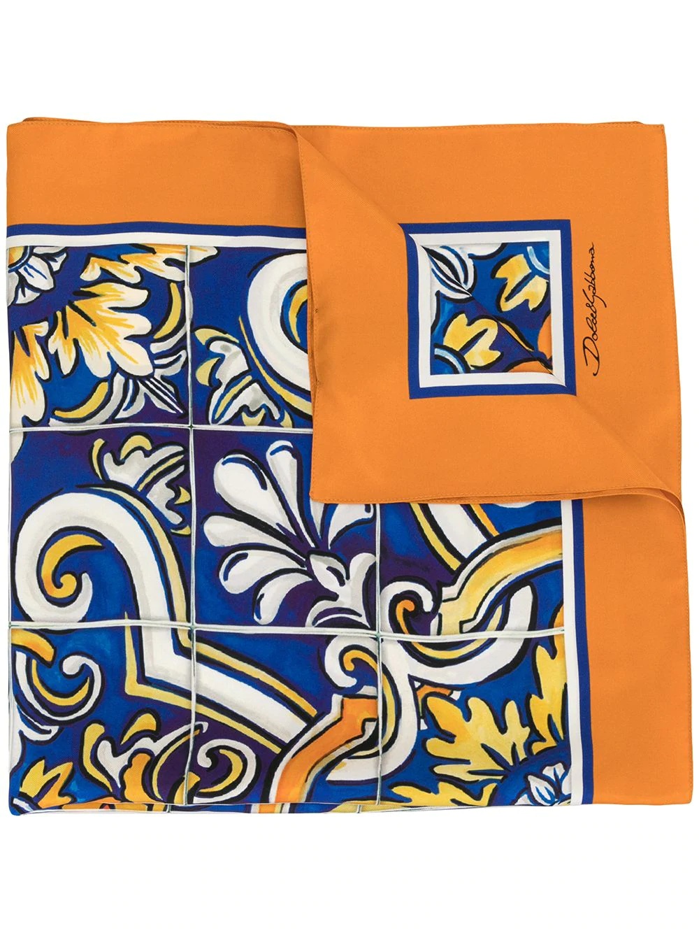 Maiolica print silk scarf - 1