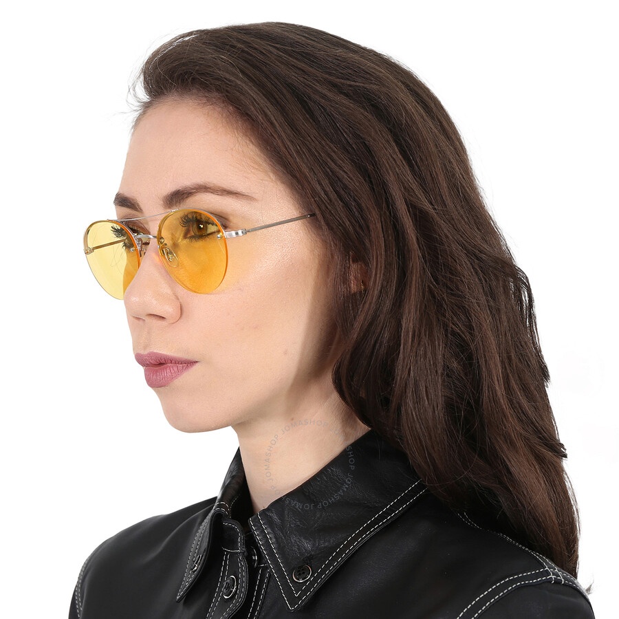 GARRETT LEIGHT
Shooter Yellow Round Ladies Sunglasses Garrett Leight Shooter Yellow Round Ladies Sunglasses 4041  main image 3