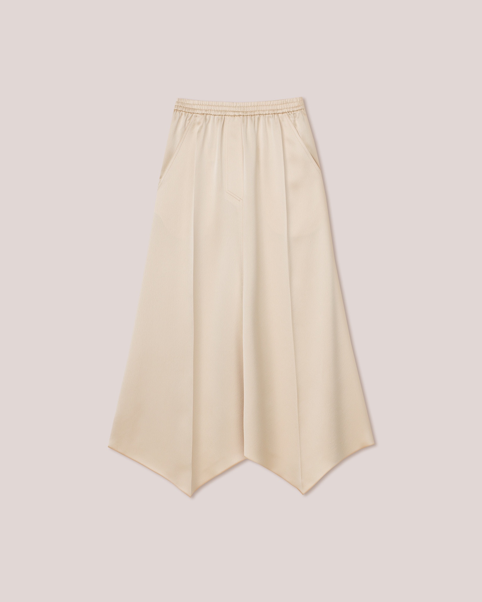 FINJA - Elasticated waist fluted midi skirt - Pearl - 1