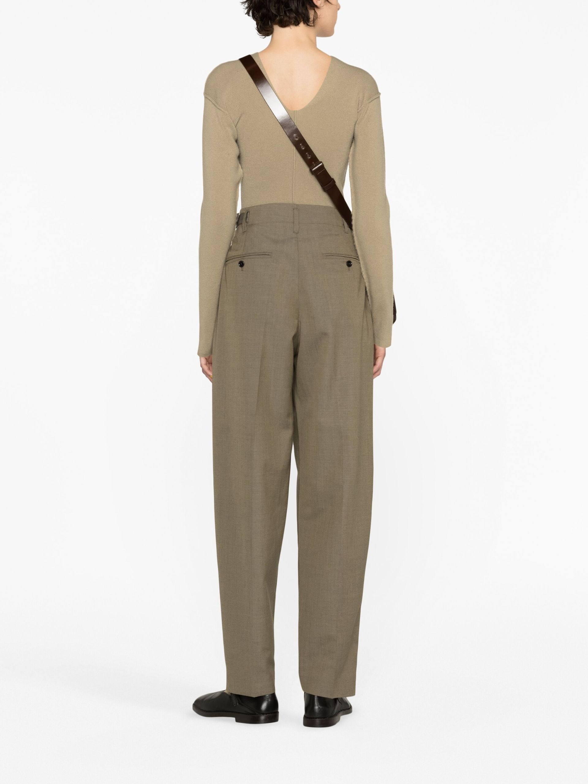 Neutral Tapered Trousers - 3