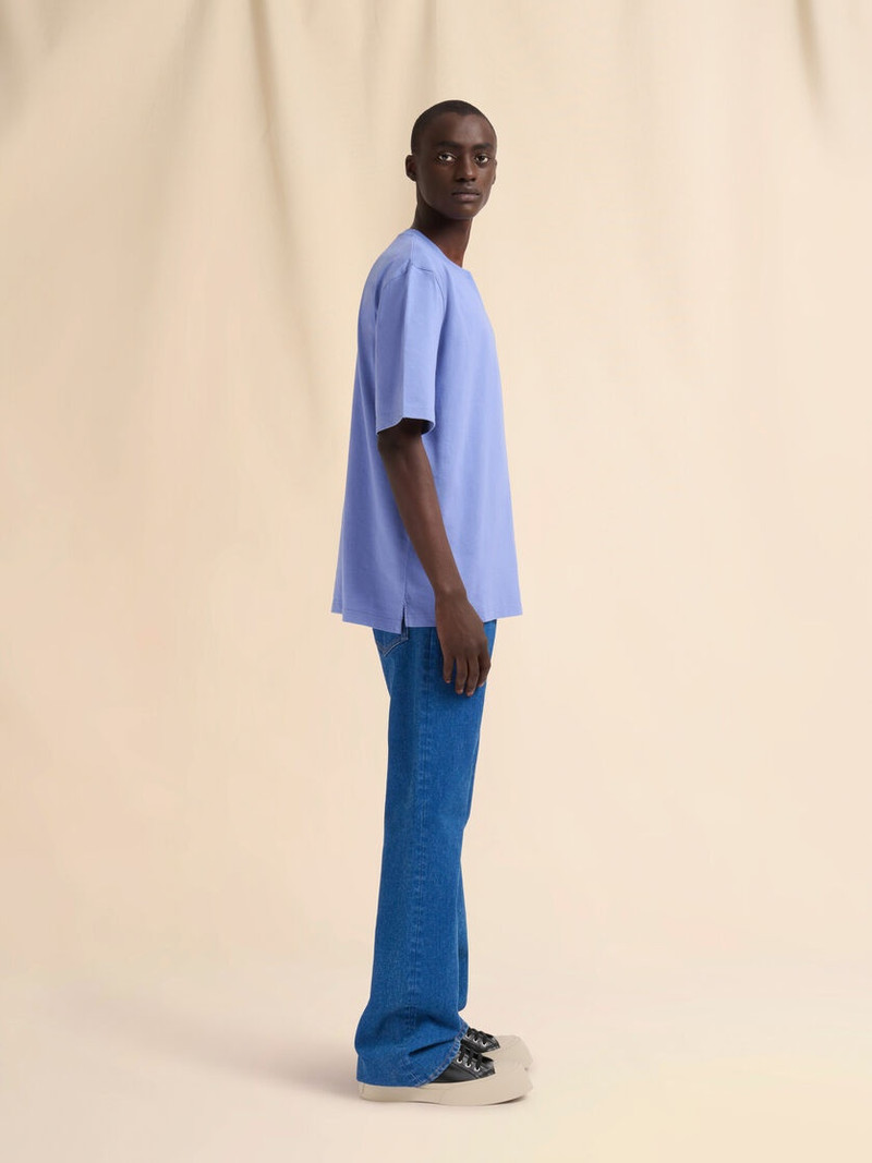 INDIGO ORGANIC COTTON OVERSIZED T-SHIRT WITH MARNI PATCHES 5