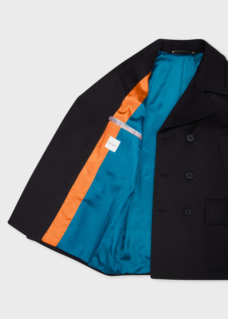 Dark Navy Wool And Cashmere-Blend Pea Coat 4