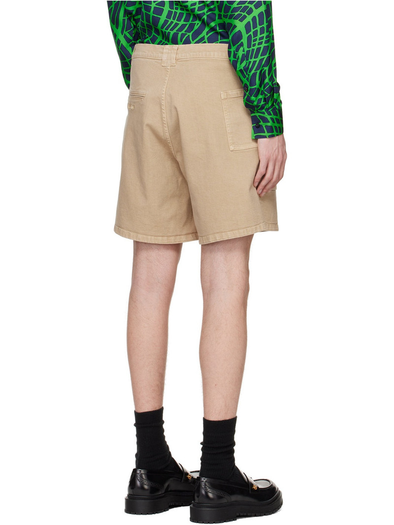 Beige Garment-Dyed Shorts 3