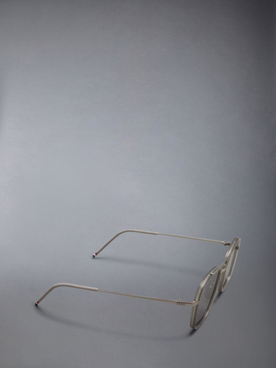 Thom Browne Acetate And Titanium Rectangular Aviator Sunglasses outlook
