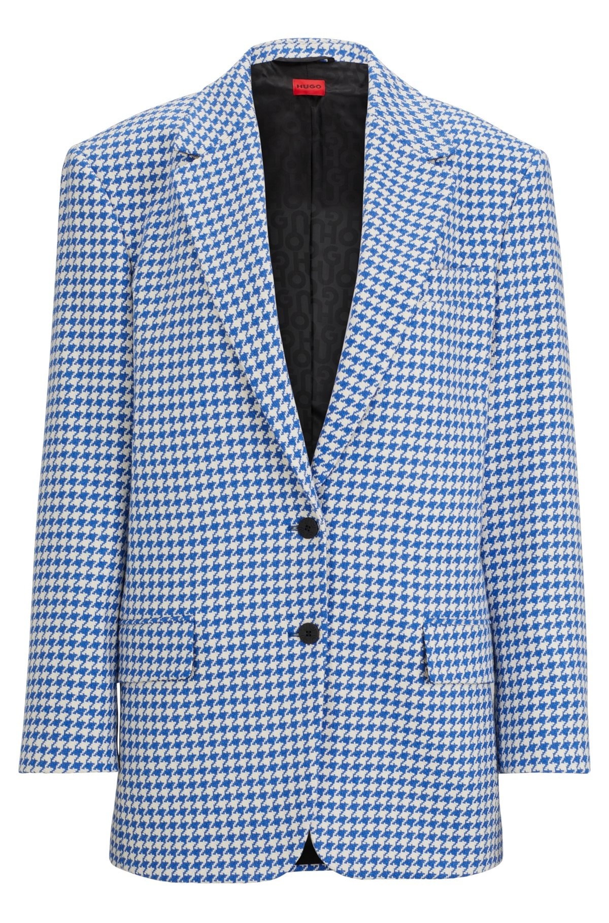 OVERSIZE-FIT JACKET IN A HOUNDSTOOTH COTTON BLEND - 1