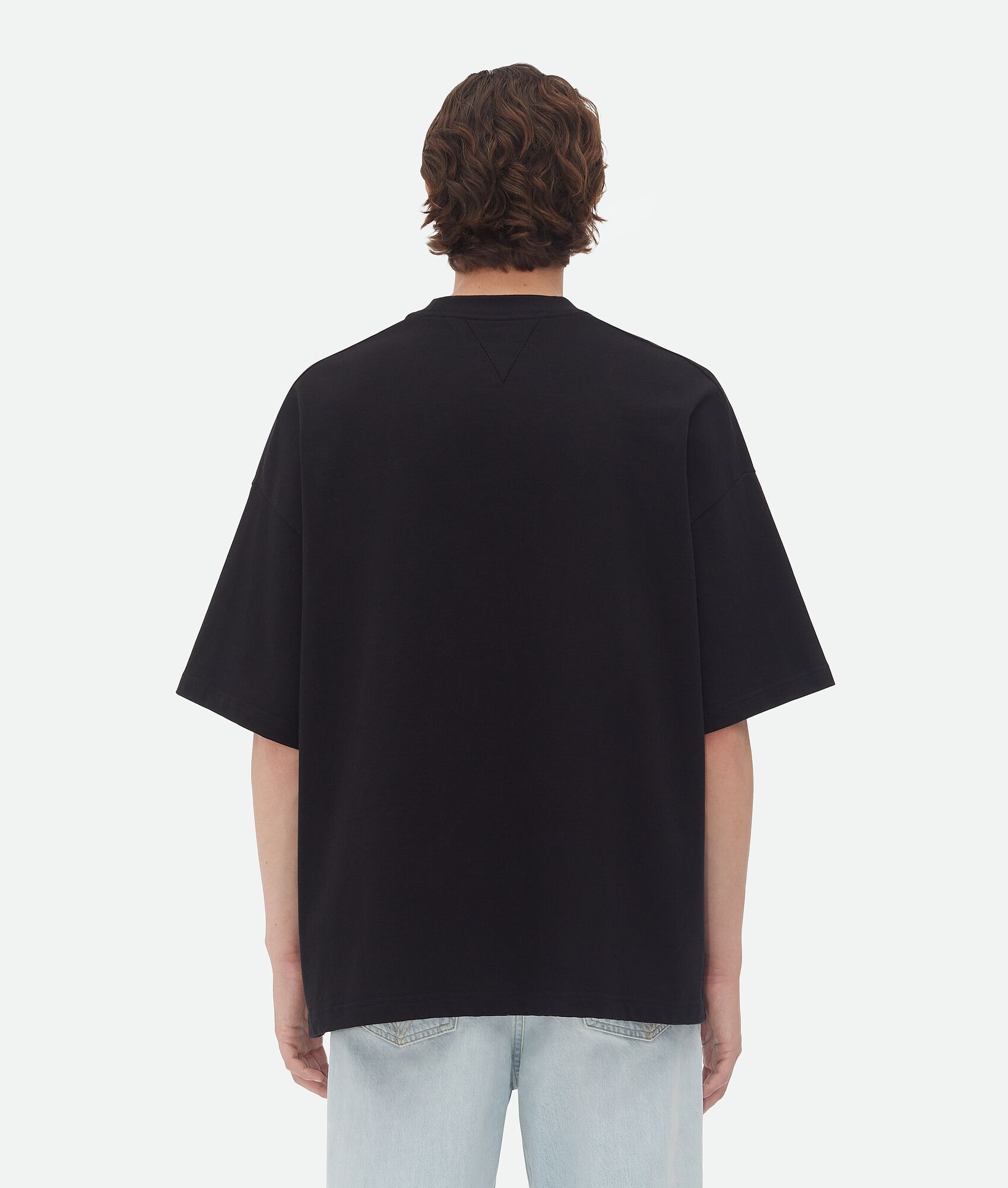 【BOTTEGA VENETA】T-SHIRT IN PIMA COTTON JERSEY Bottega Veneta Black Pima Cotton Jersey Oversized T-shirt