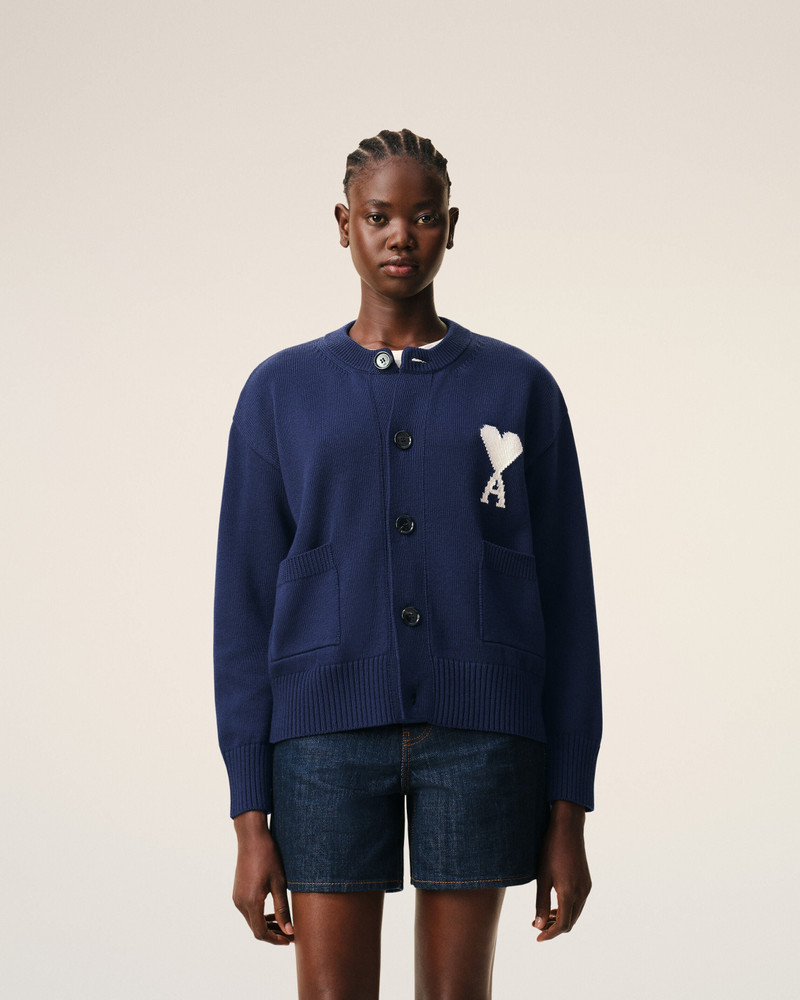 BLUE WOOL CREWNECK AMI DE COEUR CARDIGAN 3