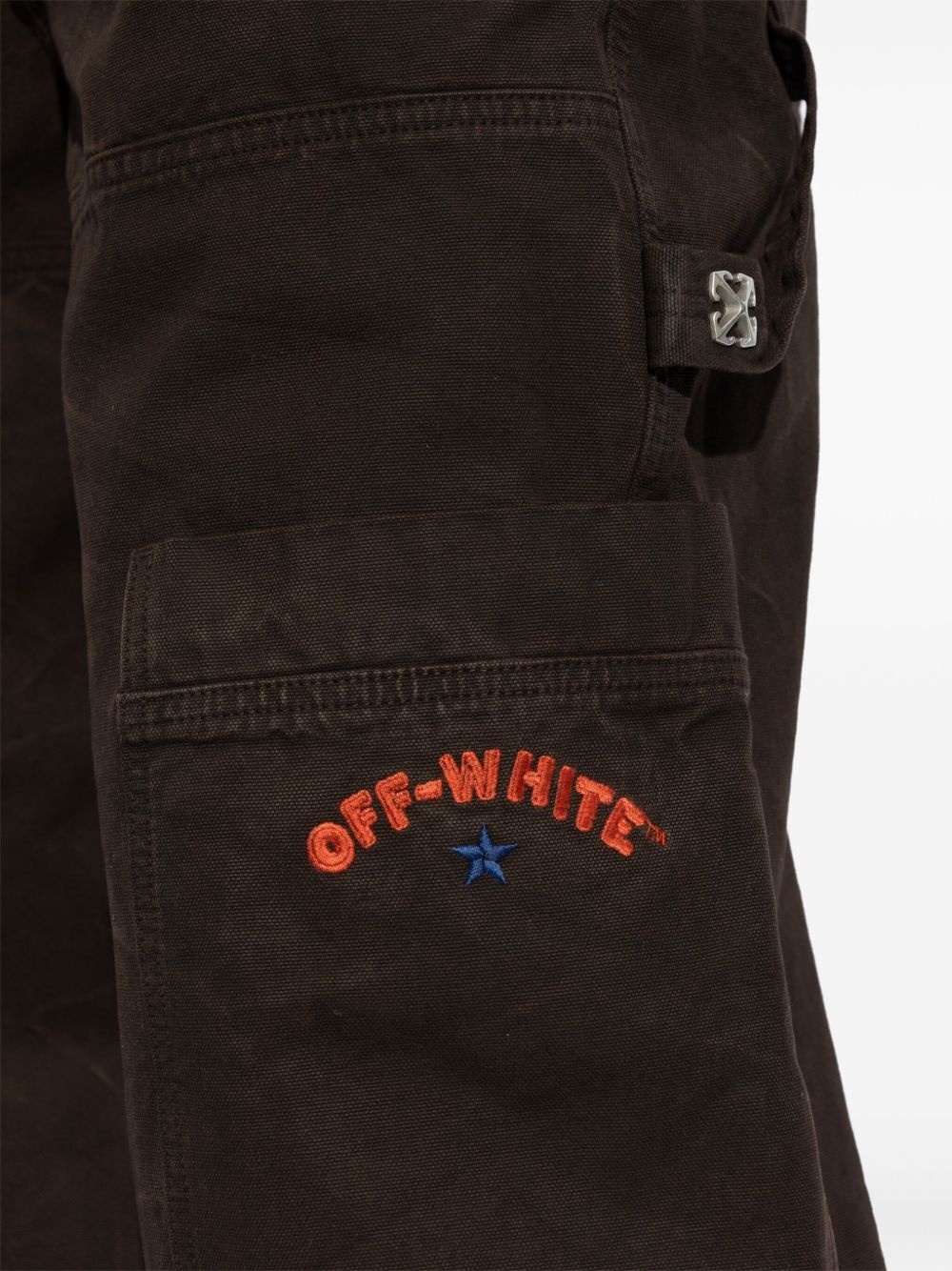 logo-embroidered cargo pants - 5